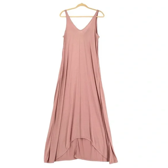 Zume | Dresses | Zume Womens Sleeveless Vneck Tank Top Dress Wpockets Light  Pink Size M | Poshmark